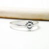 Recycled 925 silver stackable big daisy ring for women Minimalist s...