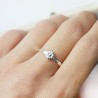 Recycled 925 silver stackable big daisy ring for women Minimalist s...