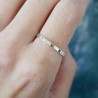 Recycled 925 silver stackable ring with leaf for women and men Mini...