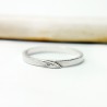 Recycled 925 silver sandblasted ring with leaf for women and men Mi...