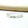 Recycled 925 silver sandblasted ring with leaf for women and men Mi...