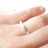 Recycled 925 silver sandblasted ring with leaf for women and men Mi...