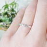 Recycled 925 silver sandblasted ring with leaf for women and men Mi...