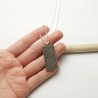 Collier homme avec pendentif rectangulaire en argent 925 recyclé et...
