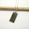 Collier homme avec pendentif rectangulaire en argent 925 recyclé et...