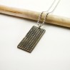 Collier homme avec pendentif rectangulaire en argent 925 recyclé et...