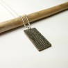 Collier homme avec pendentif rectangulaire en argent 925 recyclé et...
