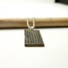 Herrenhalskette mit rechteckigem Anhänger aus recyceltem und patini...