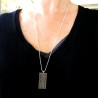Collier homme avec pendentif rectangulaire en argent 925 recyclé et...