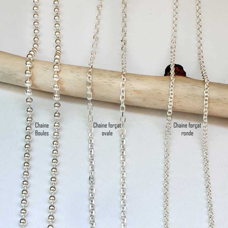 COAI Collier Chaîne Pendentif Carré Pierre Naturelle - Élégance Unisexe En Acier Inoxydable