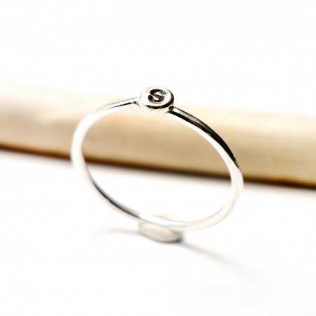 Minimalist hallmarked letter ring in recycled 925 silver