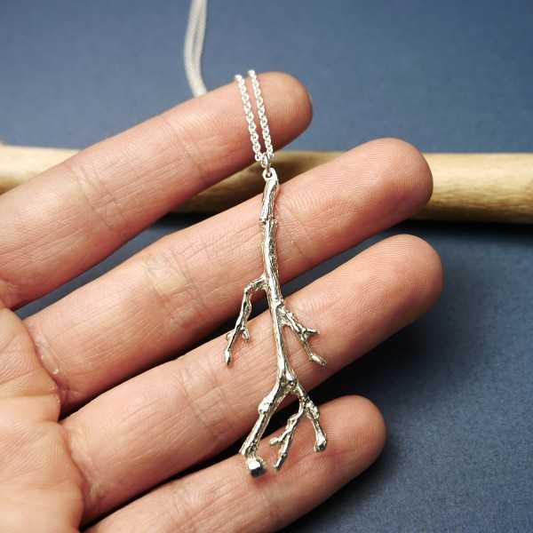 Branch necklace in recycled 925 silver different lengths