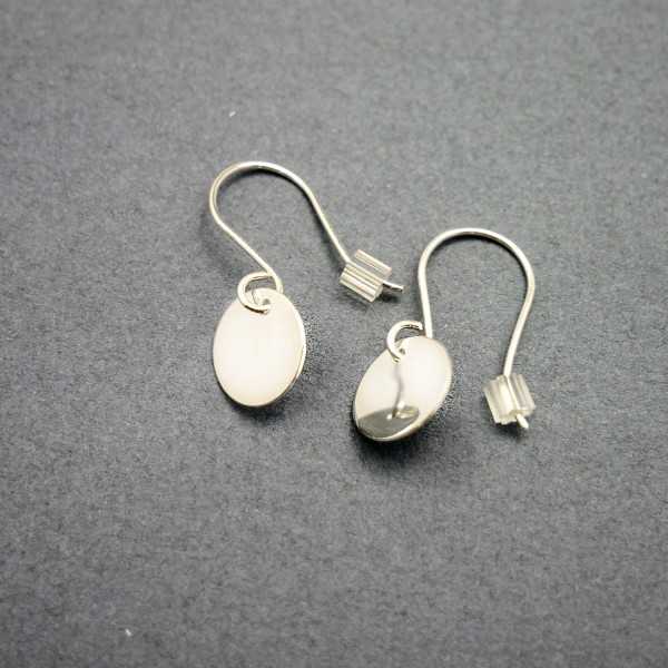 Minimalist recycled 925 silver dangling earrings
