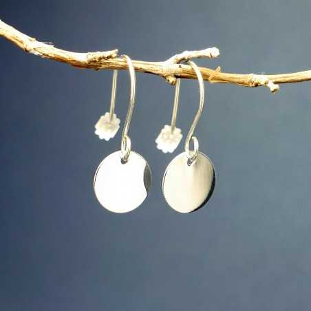 Minimalist recycled 925 silver dangling earrings
