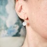 Minimalist recycled 925 silver dangling earrings
