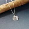 Pendant on chain in recycled 925 silver Rising Sun