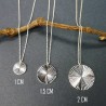 Small sun pendant on chain in recycled 925 silver