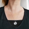 Grosse Sonne Halskette aus recyceltem 925er Silber
