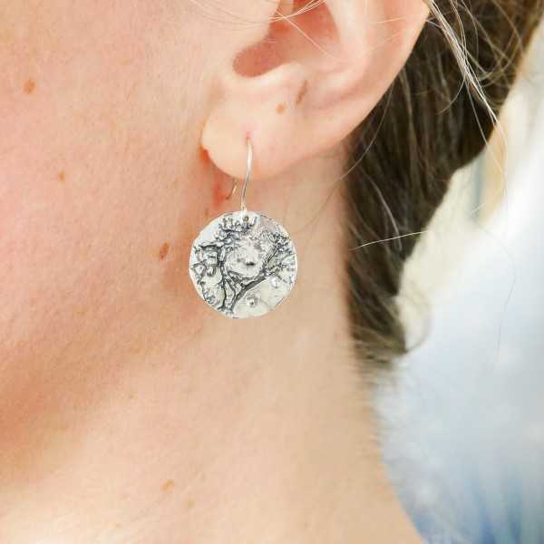 Sterling silver Morning Dew pendant earrings
