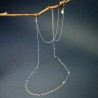 Sautoir galets ronds en argent 925 recyclé minimaliste, collier long fin pour femme, collier lasso