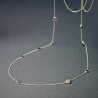 Sautoir galets ronds en argent 925 recyclé minimaliste, collier long fin pour femme, collier lasso
