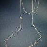 Minimalist recycled 925 silver round pebble long necklace
