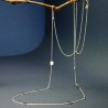 Minimalist recycled 925 silver round pebble long necklace