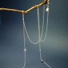 Sautoir galets ronds en argent 925 recyclé minimaliste, collier long fin pour femme, collier lasso