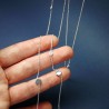 Minimalist recycled 925 silver round pebble long necklace