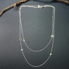 Minimalist recycled 925 silver round pebble long necklace
