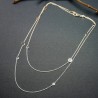 Minimalist recycled 925 silver round pebble long necklace