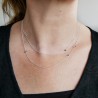 Sautoir galets ronds en argent 925 recyclé minimaliste, collier long fin pour femme, collier lasso