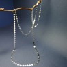 Minimalistische runde Pellet lange Halskette aus recyceltem 925er Silber