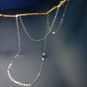 Minimalistische runde Pellet lange Halskette aus recyceltem 925er Silber
