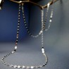 Minimalistische runde Pellet lange Halskette aus recyceltem 925er Silber