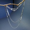 Minimalistische runde Pellet lange Halskette aus recyceltem 925er Silber