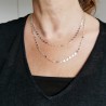 Minimalistische runde Pellet lange Halskette aus recyceltem 925er Silber
