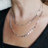 Minimalistische runde Pellet lange Halskette aus recyceltem 925er Silber