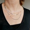 Minimalistische runde Pellet lange Halskette aus recyceltem 925er Silber