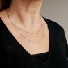 Long necklace with sun motif pastilles in minimalist recycled 925 silver