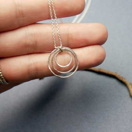 Multiple circles necklace in recycled and upcycled 925 silver collection Maya handmade
