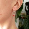 Petites boucles d'oreilles pendantes rondes avec perle rouge Maya en argent 925 recyclé et upcyclé