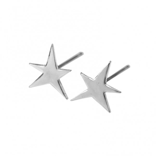 Petites boucles d'oreilles puces tendance étoile en argent 925/1000