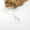Thin drop solitaire necklace in minimalist recycled 925 silver