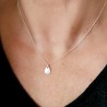 Collier solitaire Goutte en argent 925 recyclé