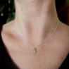 Dünne Tropfen-Solitärhalskette aus minimalistischem recyceltem 925er Silber