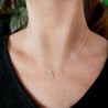 Thin drop solitaire necklace in minimalist recycled 925 silver