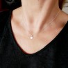 Collier solitaire Goutte en argent 925 recyclé