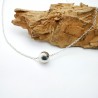 Collier solitaire Perle creuse en argent 925 recyclé minimaliste made in France