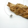 Hohlperlen-Solitärhalskette aus minimalistischem recyceltem 925er Silber
